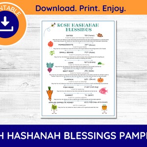 Printable Rosh Hashanah Blessings Pamphlet for Kids Rosh - Etsy
