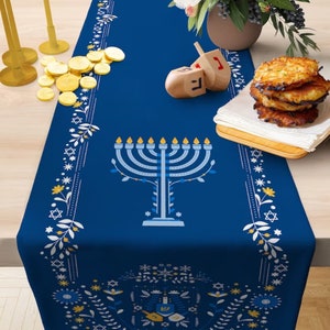 Hanukkah Table Set, Table Runner, Napkins Set and Hanukkah Tray, Hanukkah Decorations, Hanukkah Decor, Chanukah Decor, Hanukkah Gifts