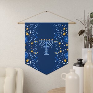 Hanukkah Pennant Hanukkah Banner Hanukkah Flag Hanukkah Porch Signs Hanukkah Sign Hanukkah Wall Art Hanukkah Decorations Hanukkah Decor