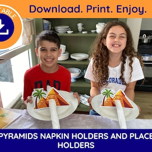 Printable Pyramids Napkin Holder and Place Holders  Passover Decorations, Passover Table Decor, Seder Decoration, Pesach Decorations
