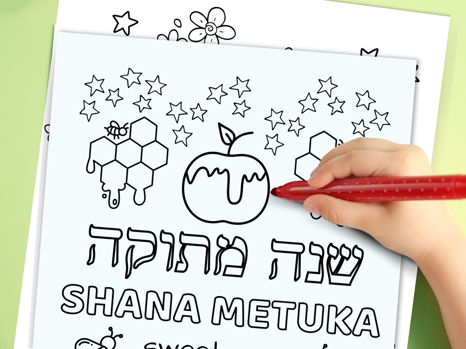 10 Printable Rosh Hashanah Coloring Pages for Kids Rosh Hashanah ...