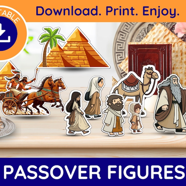 Passover Table Decor,  Seder Decoration, Passover Split The Sea Figures,  Passover Table Decor, Passover Decorations, Passover Children