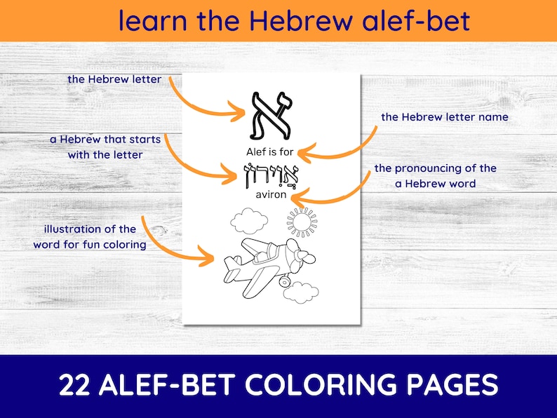 22 Printable Alef Bet Coloring Pages Alef Bet Printables - Etsy