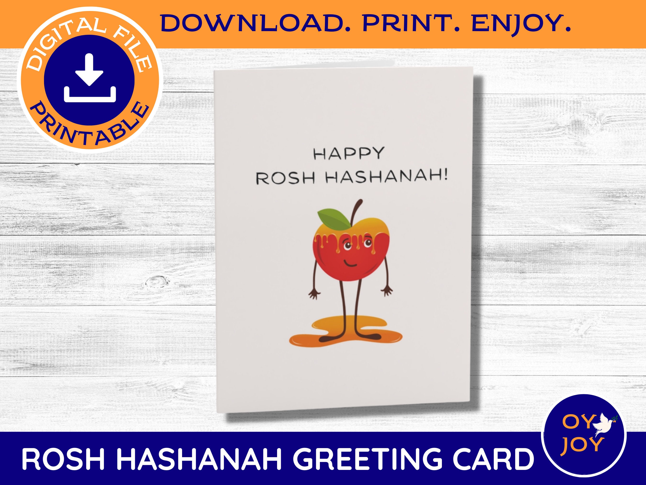 Printable Rosh Hashanah Greeting Card Rosh Hashanah Card Etsy