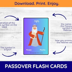 Gioco di memoria di Pasqua stampabile per bambini / Schede flash di Pasqua in ebraico e inglese