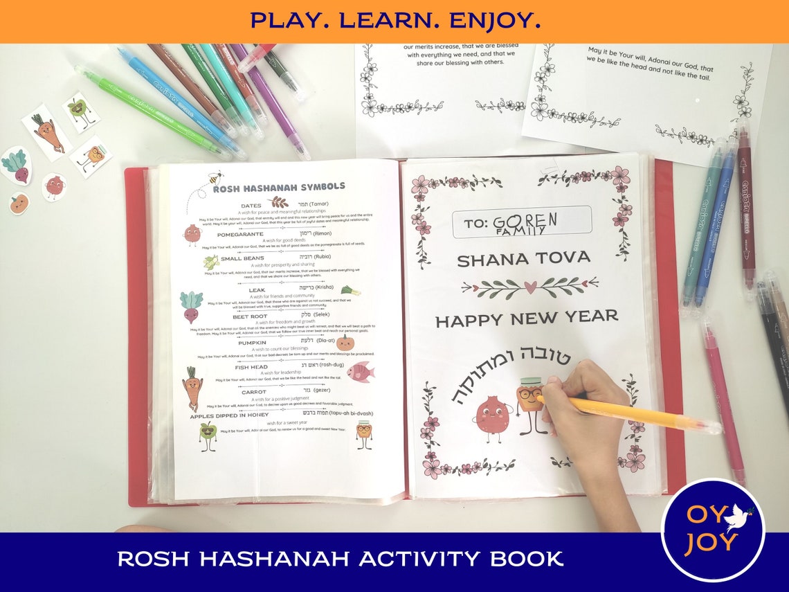 Printable Rosh Hashanah Symbols and Brachot Activity Book Rosh Hashanh ...