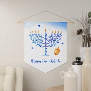 Hanukkah Pennant Hanukkah Banner Hanukkah Flag Hanukkah Porch Signs Hanukkah Sign Hanukkah Wall Art Hanukkah Decorations Hanukkah Decor