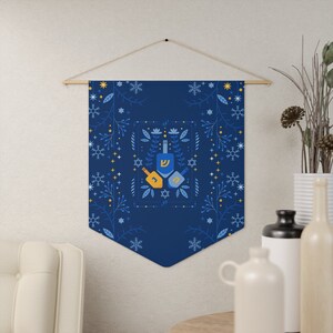 Hanukkah Pennant Hanukkah Banner Hanukkah Flag Hanukkah Porch Signs Hanukkah Sign Hanukkah Wall Art Hanukkah Decorations Hanukkah Decor