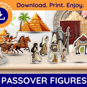 Printable Passover Figures, Seder Decoration, Passover Decorations Israelite, Passover Table Decor, Passover Decorations, Passover Decor