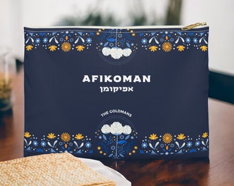 Passover Afikoman Bag | Specialized Pesach Seder Matzah Bag | Matzah Bag with Family Name | Seder Night Table Accessory | Passover Gift