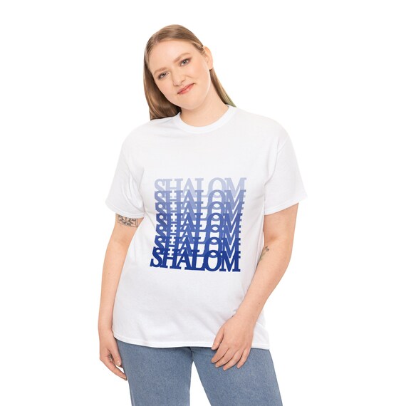 Shalom Unisex T-shirt With Gradient Colors 100% Cotton Shalom