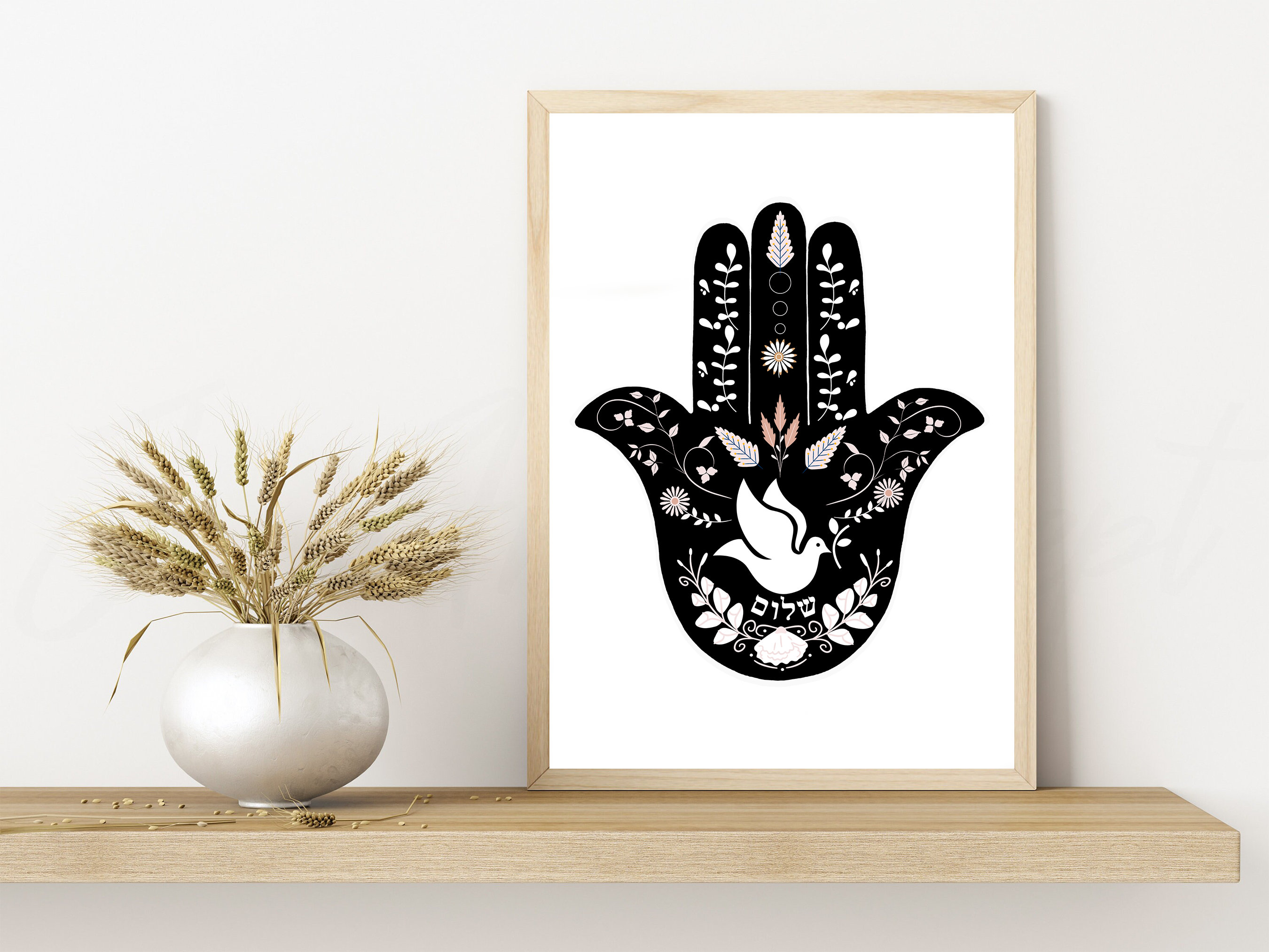 Peaceful Home Blessings | Hamsa Hands Printable Art For Home Interiors | Hamsa Hand Digital Print | Hamsa Symbol Printable Wall Decor