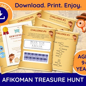 Printable Passover Treasure Hunt, Ages 9 and up, Passover for Children, Passover Games, Passover for Kids, Passover Activities