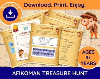 Printable Passover Treasure Hunt, Ages 9 and up, Passover for Children, Passover Games, Passover for Kids, Passover Activities