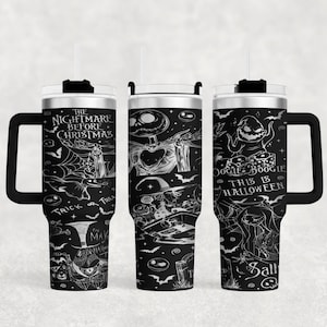40oz Laser engraved Nightmare tumbler custom Halloween Christmas
