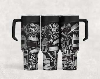 Laser engraved beautician Hair tech tumbler, Stainless steel 40oz etched personalize