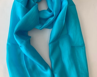 Silk Scarf, Silk Scarves, 100% Silk, Mother’s Day, Birthday, Winter Scarf, Smooth Scarf, Soft Scarf, Blue Scarf