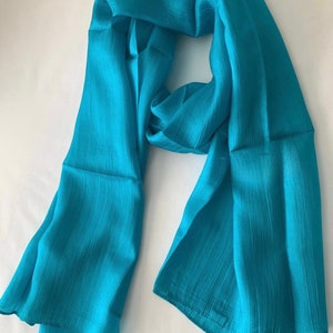 Silk Scarf, Silk Scarves, 100% Silk, Smooth Scarf, Soft Scarf, Hand Dyed Scarf, Teal Scarf, Blue Green Scarf