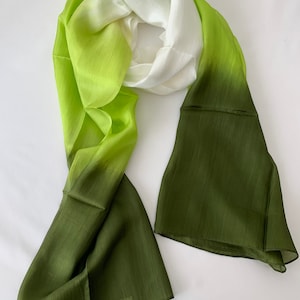 Silk Scarf, Silk Scarves, 100% Silk, Mother’s Day, Birthday,  Smooth Scarf, Soft Scarf, Green Scarf