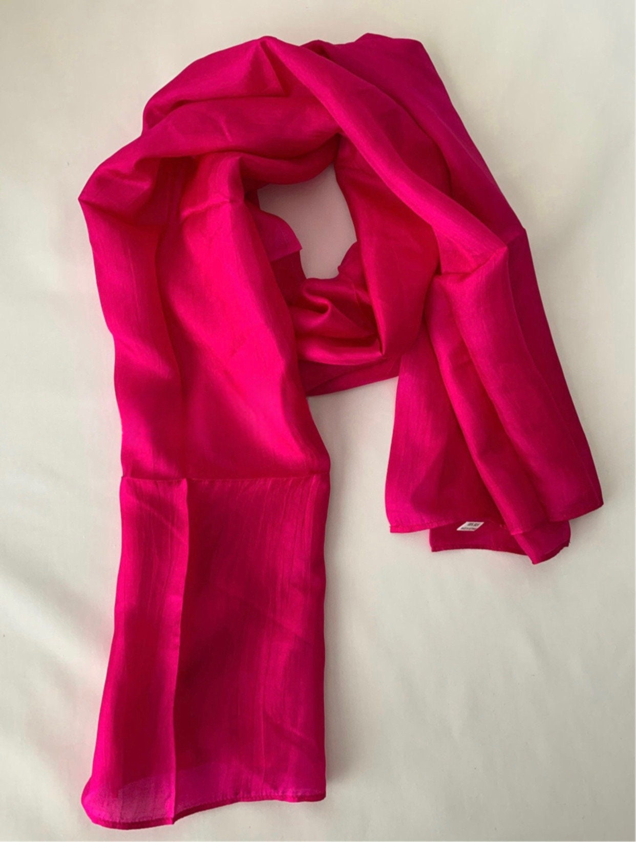 Hot pink silk scarf deals