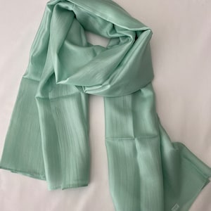 Mulberry Silk Scarf, Silk Scarves, 100% Silk, Soft Scarf, Hand Dyed Scarf, Fine Silk Scarf, Natural Silk Scarf, Light GreenScarf, Mint Scarf