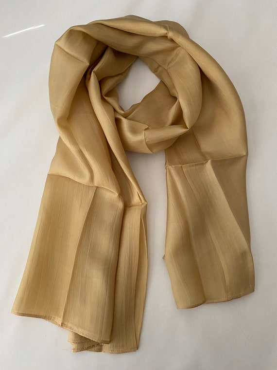 Gold silk scarves deals