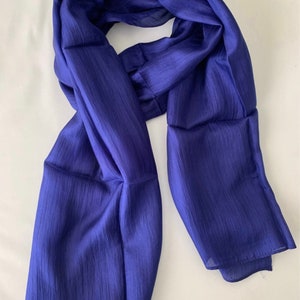 Plain Dark Blue Navy Scarf With Tassels Soft Warm Cosy Plain Dark Blue Navy Scarf With Tassels Soft Warm Cosy