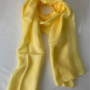 Silk Scarf, Silk Scarves, 100% Silk,  Smooth Scarf, Soft Scarf, Hand Dyed Scarf, Fine Silk Scarf, Gold Scarf, Yellow Scarf