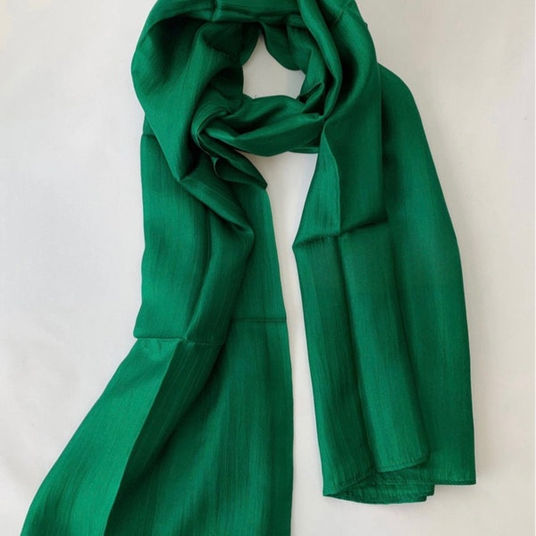 Silk Scarf, Silk Scarves, 100% Silk, Mother’s Day, Birthday,  Smooth Scarf, Soft Scarf, Emerald Green Scarf