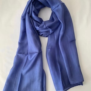 Silk Scarf, Silk Scarves, 100% Silk,  Smooth Scarf, Soft Scarf, Hand Dyed Scarf, Fine Silk Scarf, Blue Scarf