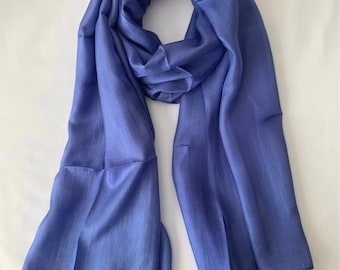 Silk Scarf, Silk Scarves, 100% Silk,  Smooth Scarf, Soft Scarf, Hand Dyed Scarf, Fine Silk Scarf, Blue Scarf