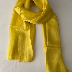 Mulberry Silk Scarf, Silk Scarves, 100% Silk, Soft Scarf, Hand Dyed Scarf, Fine Silk Scarf, light Scarf, Pure Silk, Dynamic Yellow Scarf