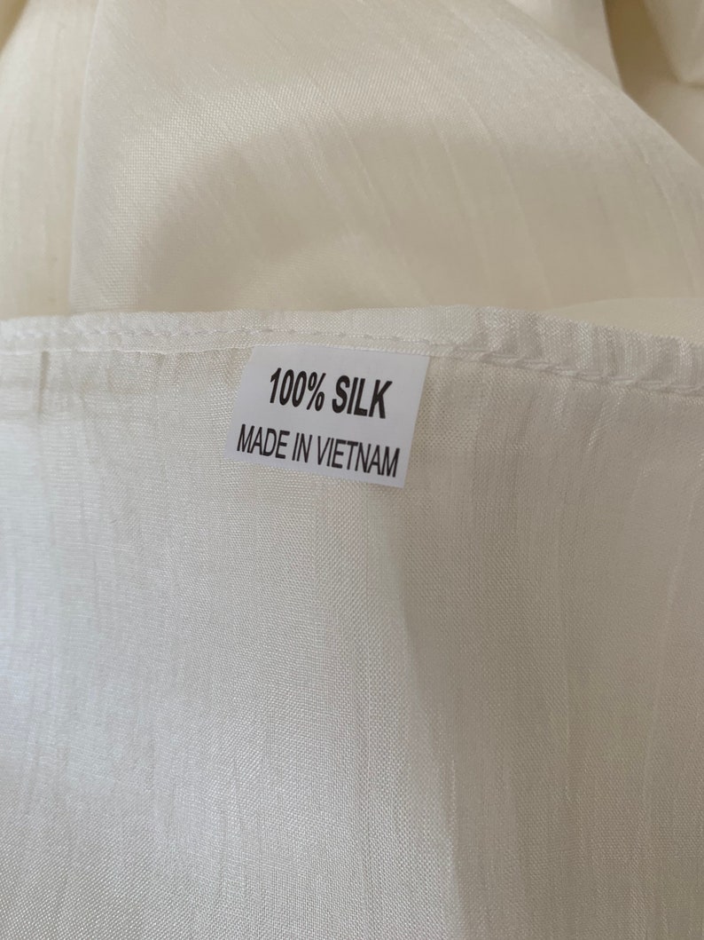 Silk Scarf, Silk Scarves, 100% Silk, Smooth Scarf, Soft Scarf, Hand Dyed Scarf, Fine Silk Scarf, Cream Scarf image 4