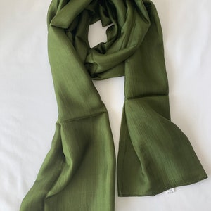 Silk Scarf, Silk Scarves, 100% Silk,  Smooth Scarf, Soft Scarf, Hand Dyed Scarf, Fine Silk Scarf, Green Scarf