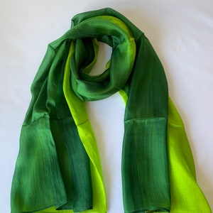 Silk Scarf, Silk Scarves, 100% Silk, Mother’s Day, Birthday, Winter Scarf, Smooth Scarf, Soft Scarf, Green Scarf
