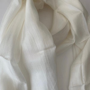 Silk Scarf, Silk Scarves, 100% Silk, Smooth Scarf, Soft Scarf, Hand Dyed Scarf, Fine Silk Scarf, Cream Scarf image 3