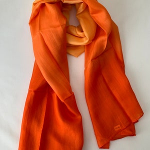 Silk Scarf, Silk Scarves, 100% Silk, Mother’s Day, Birthday, Winter Scarf, Smooth Scarf, Soft Scarf, Gold Scarf, Orange Scarf