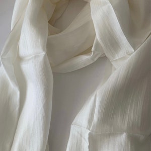 Silk Scarf, Silk Scarves, 100% Silk, Smooth Scarf, Soft Scarf, Hand Dyed Scarf, Fine Silk Scarf, Cream Scarf image 2
