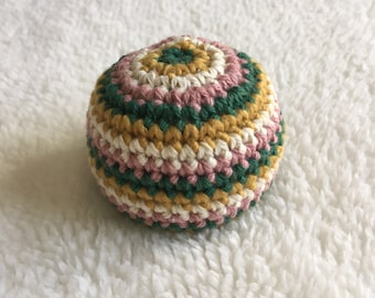 Padrão de crochê para Hacky Sack em cores listradas do deserto - apenas o padrão em PDF - fio de algodão reciclado