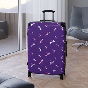 Pink Dragonfly Repeating Pattern Luggage