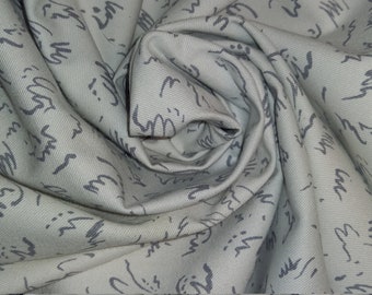 Printed clothing fabric, cotton twill canvas, trousers, skirt, jacket