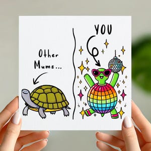 Carte drôle de maman - conception de tortue disco « d'autres mamans contre vous »