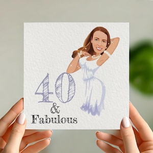 40., Cartoon, personalisierte Karte, Karikaturkarikaturillustration, Porträt, Feier, Karikaturillustration, Geburtstag, lustig, vierzig, 40