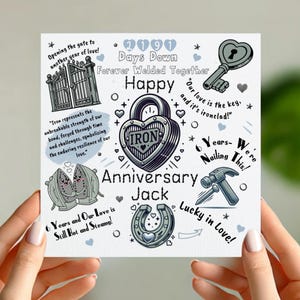 Tarjeta divertida del sexto aniversario de Iron Man / Tarjeta con nombre personalizada del sexto aniversario / Recuerdo romántico lleno de juegos de palabras / Regalo personalizado