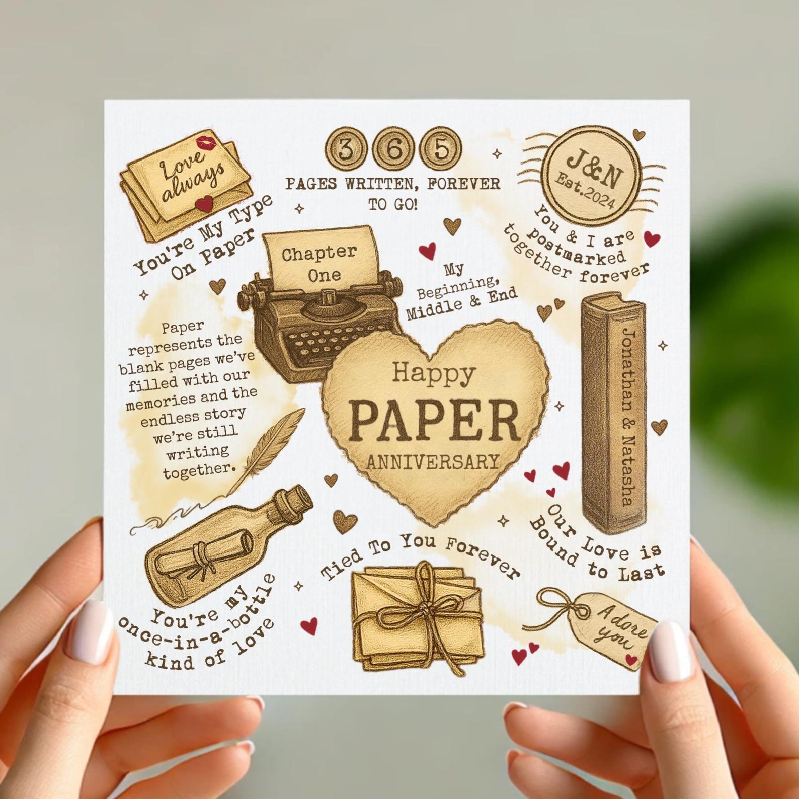 Personalised Paper 1st Anniversary Card – Paper Anniversary Gift – Pun ...
