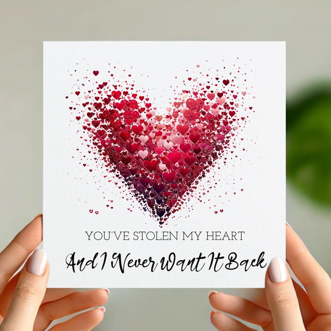 Romantic Valentine's Day Card - “you've Stolen My Heart” Design - Etsy