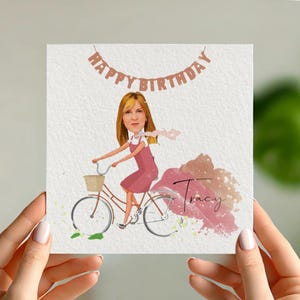 Cartoon Karte, personalisierte Karte, Karikatur Cartoon Illustration, Porträtkarte, Feier, Cartoon Illustration Karte, Geburtstag, lustig