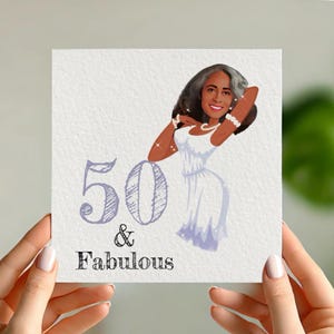 50, Cartoon, personalisierte Karte, Karikaturkarikaturillustration, Porträt, Feier, Karikaturillustration, Geburtstag, lustig, Fifty, 50
