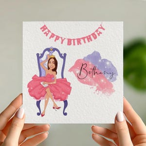 Cartoon Karte, personalisierte Karte, Karikatur Cartoon Illustration, Porträtkarte, Feier, Cartoon Illustration Karte, Geburtstag, lustig