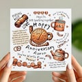Funny 7th Copper Anniversary Card – Personalised Gift for Husband or Wife – Cute & Punny Design